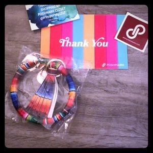 Bangle and Faux Leather Safe Key Chain BNIP